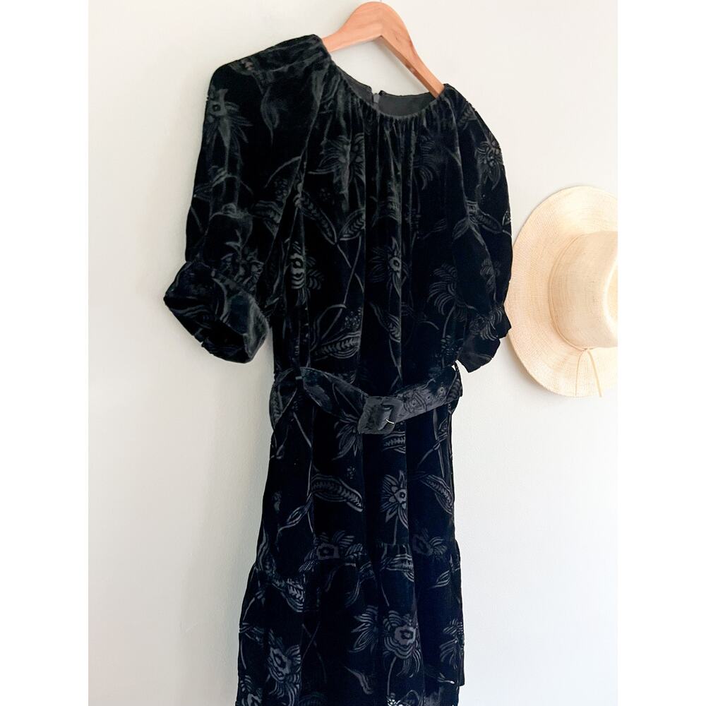 Ted Baker | NWT Tilliiy Belted Velvet Dress | Fit and Flare Mini | Black | Sz L - Picture 3 of 16